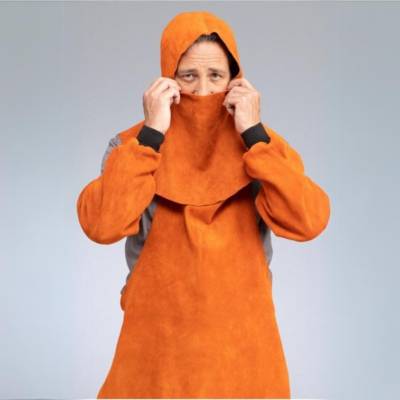 WELDER'S HOOD IN HTR LEATHER