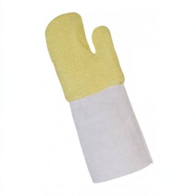 PARA-ARAMID TERRYCLOTH MITTENS WITH LEATHER OVERSLEEVE