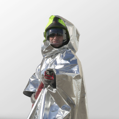 Fireshield fire protective Poncho - aluminized fiberglass
