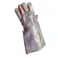 HTR LEATHER GLOVES WITH ALUMINISED BACK, ALUMINISED OVERSLEEVES AND VELCRO CLOSURE