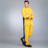 WELDER'S TROUSERS, GRAIN LEATHER/COTTON