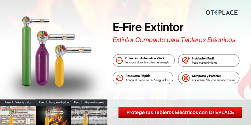 Extintor E-fire : Protección automática contra incendios para tableros eléctricos